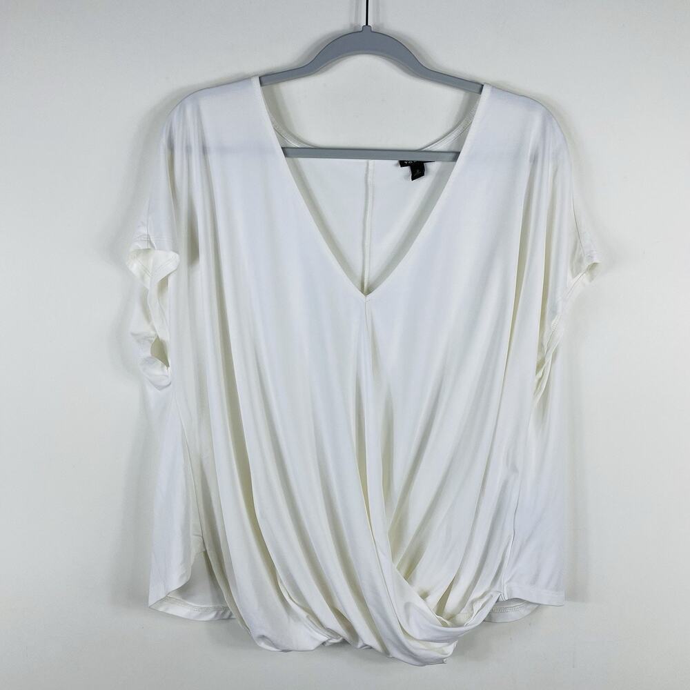 Torrid T-Shirt 2X White Twisted V-Neck Tee Top Short Sleeve Jersey Knit - Picture 3 of 9